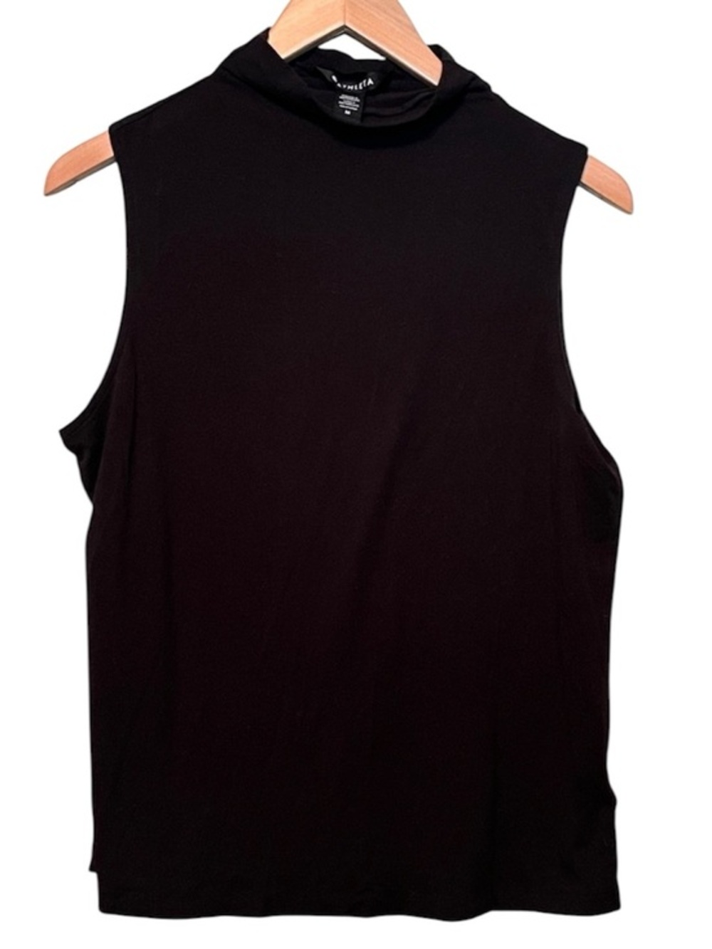 Athleta Outbound II Camisole Tank Sleeveless Mock Neck Top Black Womens medium